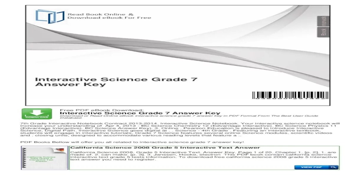 Inspire science grade 8 answer key