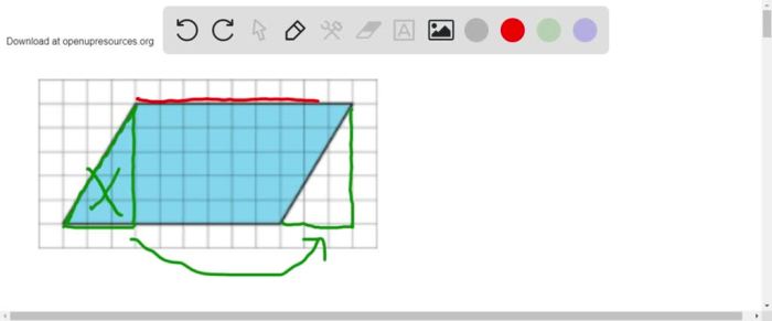 Decompose and rearrange this parallelogram to make a rectangle