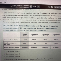 Graded experimental section transcribed