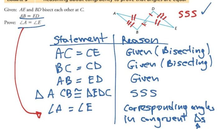 Triangles congruence proofs booklet answer key